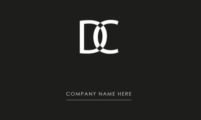 DC or CD Minimal Logo Design Vector Art Illustration 