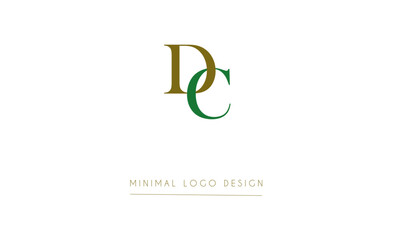 DC or CD Minimal Logo Design Vector Art Illustration 