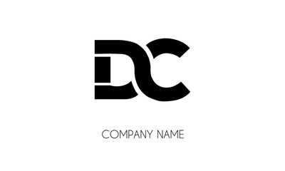 DC or CD Minimal Logo Design Vector Art Illustration 