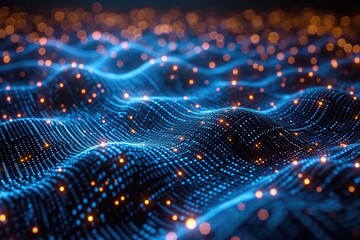 Abstract Colourful Wave Background, Data Transfer concept. Generative AI