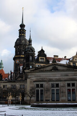 Fototapeta premium Dresden, Germany, 02.09.2013, landscape of the old town on a winter day