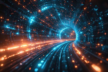 Naklejka premium Street light traffic. City scape background. Generative AI