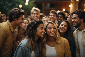 Joyful Young People Positively Smiling as a Group. Generative AI.