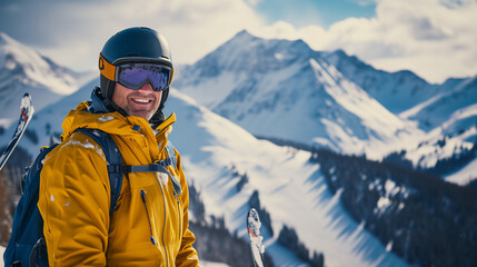 Fototapeta na wymiar Captivating portrait of a ski instructor