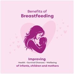 World Breastfeeding Day, Social Media Template Vector Design

