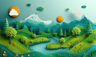 Creative colorful picture of nature in summer.