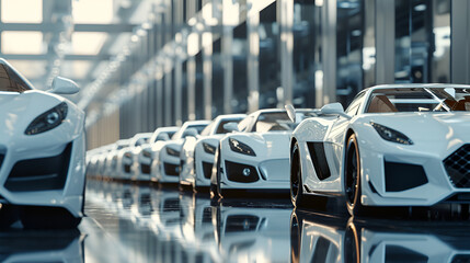 line of luxury cars in Bargain, generative ai