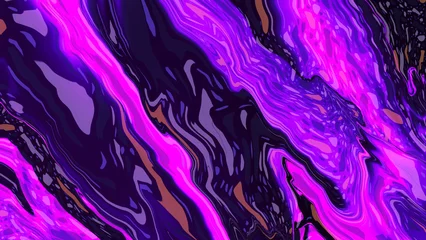 Foto op Canvas Bright fluid violet, black, neon blue background. Abstract liquid purple pink wave. Glitch Art trippy digital screen. Celebration Backdrop. Royal banner. Template. Luxury texture. Creative flyer. VR © NVS my world