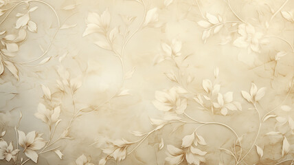 background backdrop floral ornament on a light beige wall