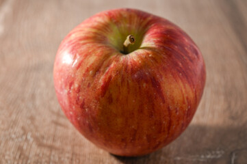 red apples on a wooden table 5
