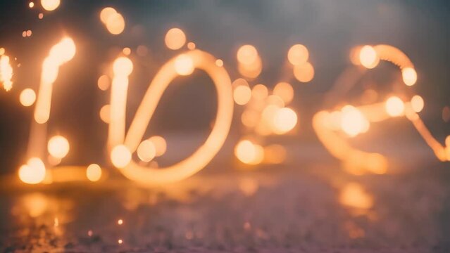 "LOVE" text sparkler on a background, 4K video for valentine / anniversary 