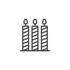 Three candles line icon