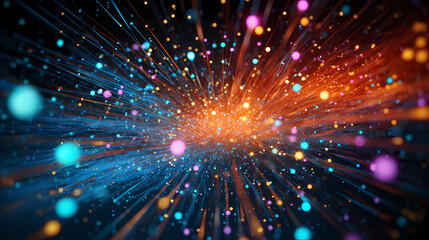 Glowing road speed lines, neon speed abstract background