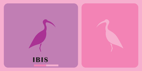 ibis bird logo design vector, with minimalistic design
