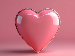 3d rendering of abstract composition for product presentation with pink heart