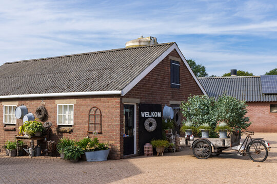 Ede, The Netherlands - September 16, 2023: Local farmshop in outside area of the city Ede in Gelderland in The Netherlands
