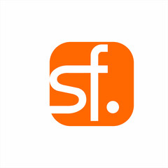 Modern simple SF letter logo design. Can be used for identity logos for technology applications, shopping and others.