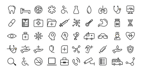 health healthcare hospital concept icon set web icons collection