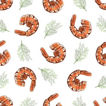 Hand-drawn vector seamless pattern of chili pepper and peppercorns. Vintage doodle illustration. Sketch for cafe menus and labels. The engraved image.
