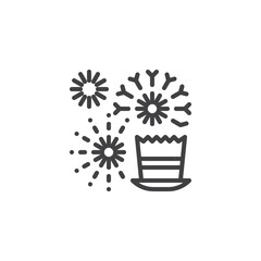 Novruz semeni and Firework line icon