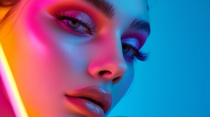 a woman with red lipstick