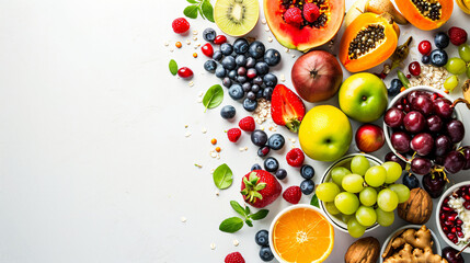 Various foods fruits