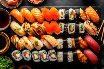 Traditional japanease food. Sushi Assortment