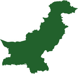 Pakistan map in Green isolated png