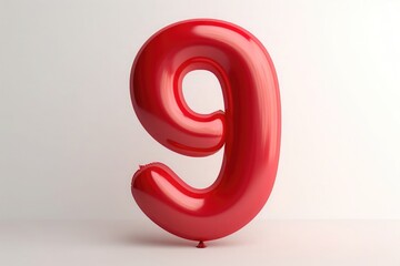Inflatable balloon in the form of the number nine, festive inflatable balloons