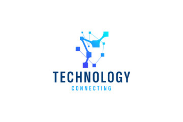 Fototapeta na wymiar technology logo vector icon illustration