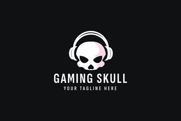 gaming skull logo vector icon illustration