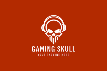 gaming skull logo vector icon illustration