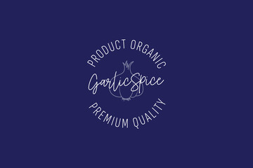 garlic spice logo vector icon illustration