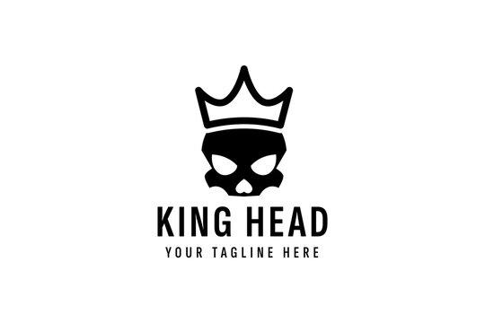 king skull logo vector icon illustration