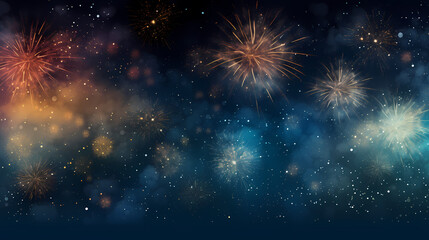 Beautiful fireworks background at night for holiday decoration