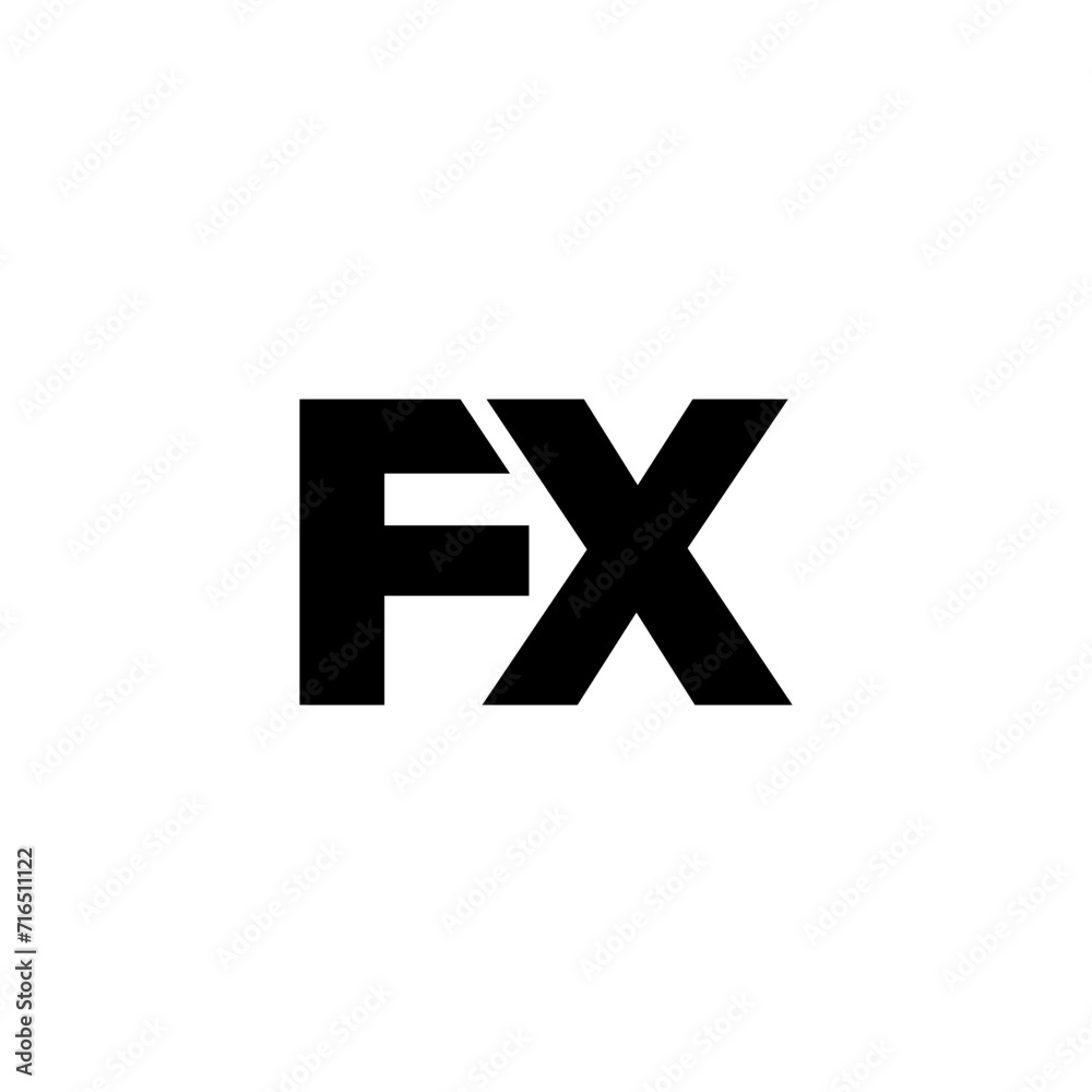 Fototapete letter f and x, fx logo design template. minimal monogram initial based logotype.