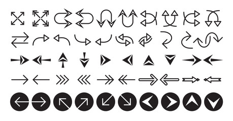 Arrows icon set isolated collection - obrazy, fototapety, plakaty