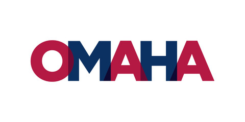 Omaha, Nebraska, USA typography slogan design. America logo with graphic city lettering for print and web. - obrazy, fototapety, plakaty