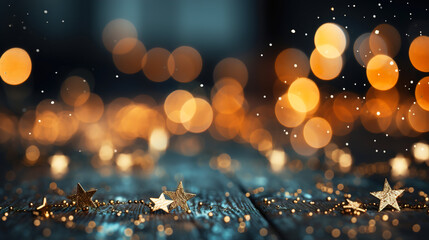 Glittering snowflakes Gold Background