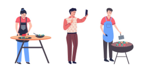 People with smartphone. Vector illustration. The social impact smartphones is evident in way people interact and engage Smartphones have become gateway to digital world for people around globe