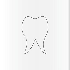 Teeth  continuous one line drawing outline vector illustration