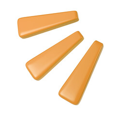 3d element Christmas winter three lines like sound clapping decorative orange color. Realistic design In plastic cartoon style Isolated on white background illustration