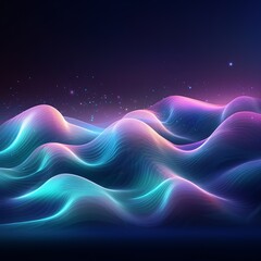 Fototapeta na wymiar Computer Generated Image of Waves in the Night Sky