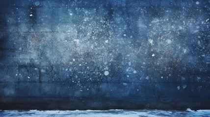 blue background watercolor light spots on the wall, flat background for design, copy space winter concept