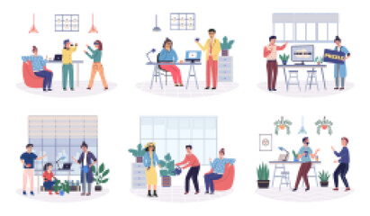 Fototapeta premium Office rest vector illustration. Employment in supportive organization allows for opportunities to rest and recharge The office can be place relaxation, providing break from daily responsibilities