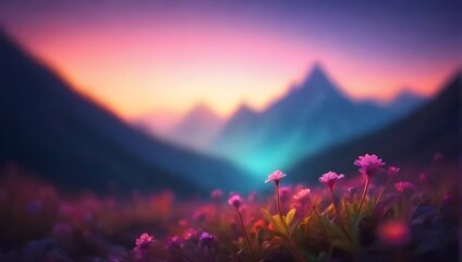 Obraz premium sunset in the mountains