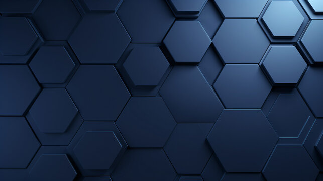 Hexagonal dark blue navy background