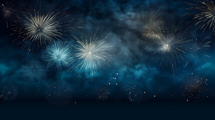 Beautiful creative holiday background with fireworks and sparkles