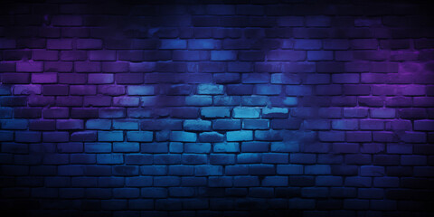 Brick wall background neon colors grunge texture or pattern for design backdrop Generative ai

