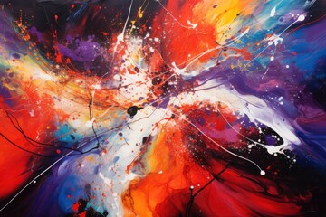 An abstract painting depicting the chaos and turbulence.